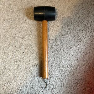 Wooden Handle Rubber Mallet with Hook